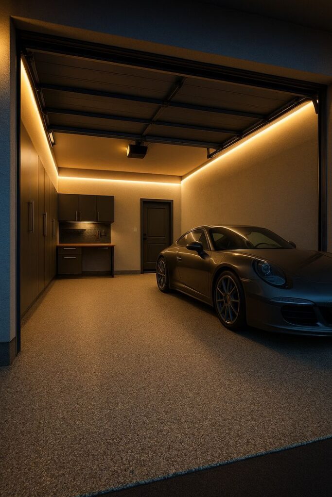 Epoxy coating garage floor