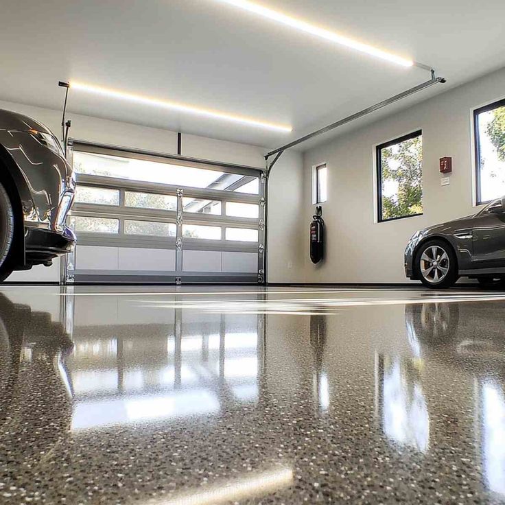 Epoxy coating garage floor
