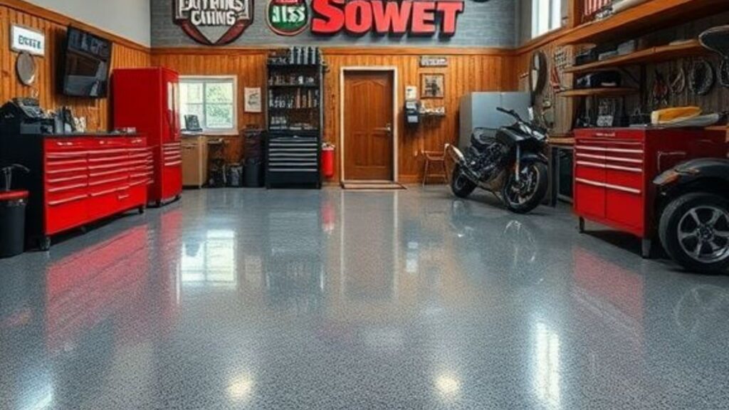 Epoxy coating garage floor